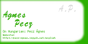 agnes pecz business card